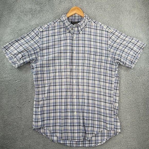 Brooks Brothers Other - Brooks Brother's Men's Size Medium Short Sleeved Button Down Shirt Blue Plaid
